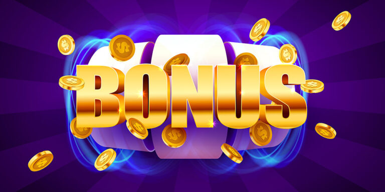Casino bonus concept with gold coins